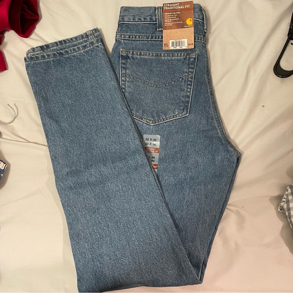 Carhartt Mens Straight Traditional Fit Tapered Leg Jeans 32 x 36
